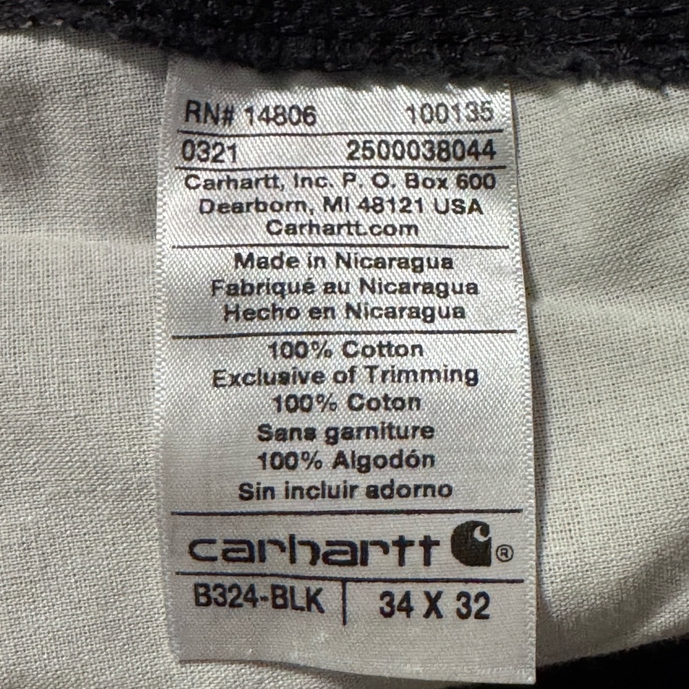 Carhartt B11 Washed Duck Black Work Loose Fit Pants Men’s 34 x 32 - Picture 4 of 6